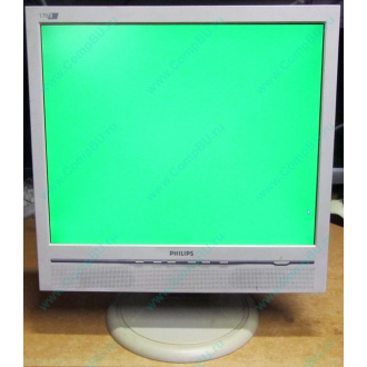 Б/У монитор 17" Philips 170B с колонками и USB-хабом в Бийске, белый (Бийск)